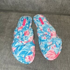 Lilly Pulitzer Printer Terry Velour Pool Slipper Flip Flops Sandals